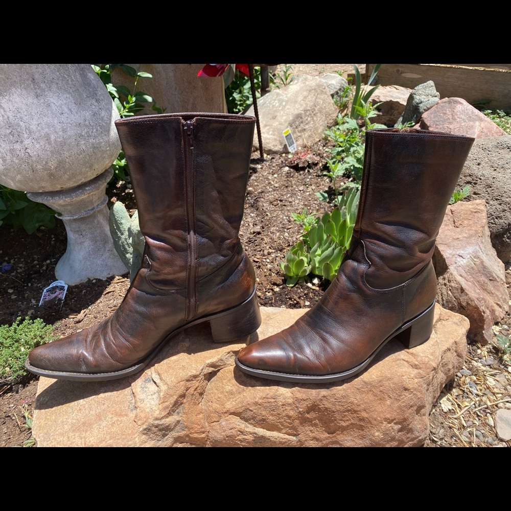 FRANCO SARTO “Rebel” Tobacco Brown Leather Boots